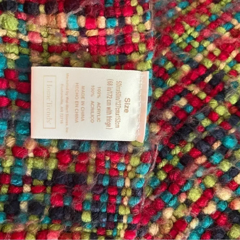 Bright Vibrant Multicolor Rainbow Color Throw Blanket  50”x60”